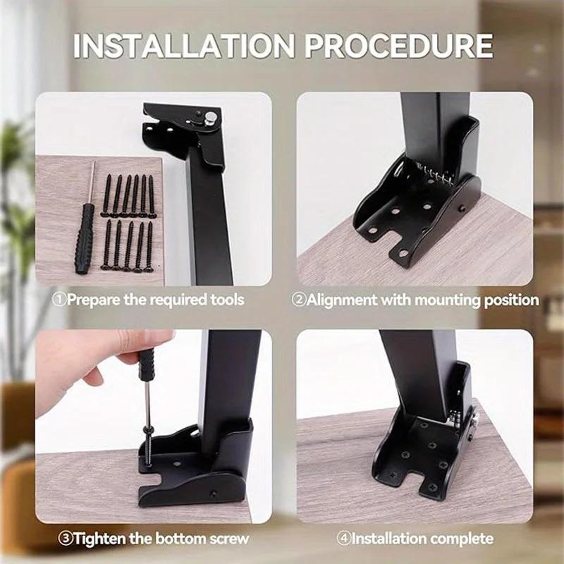 Pieds de meubles pliables pour table d'ordinateur portable, pieds de remplacement pour table basse,