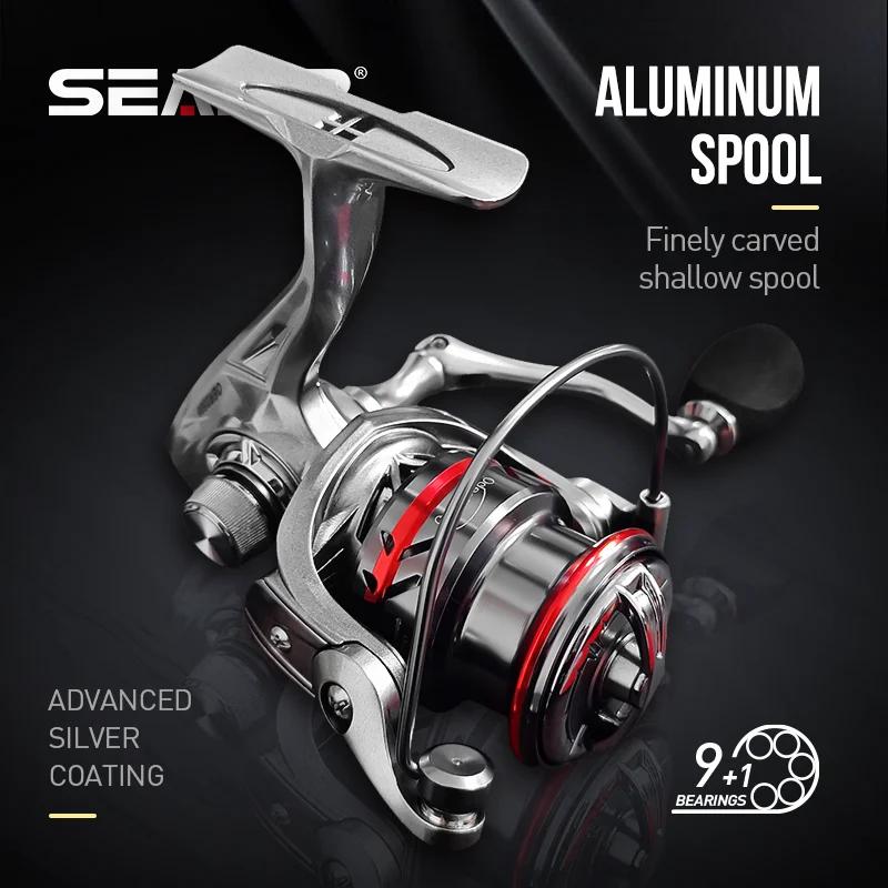 SEASIR OER Moulinet de pêche Spinning Ultra léger en aluminium peu profond, 12kg Max, matériel de pê