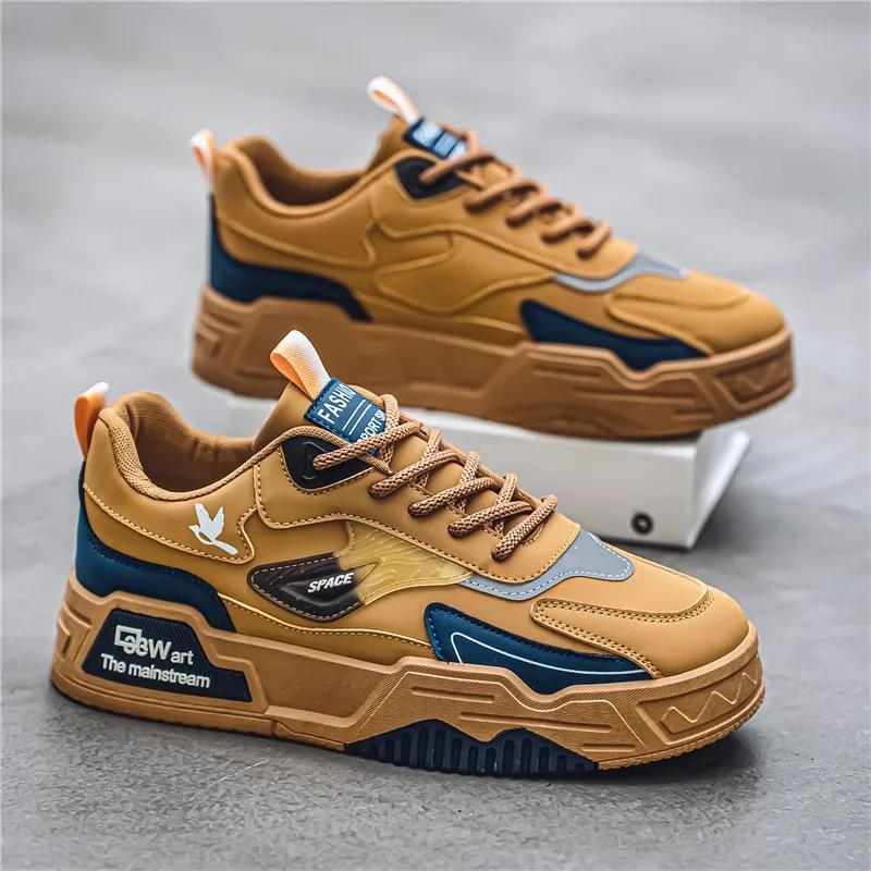 Chaussures de sport décontractées en cuir pour hommes, chaussures basses, chaussures de course, chau