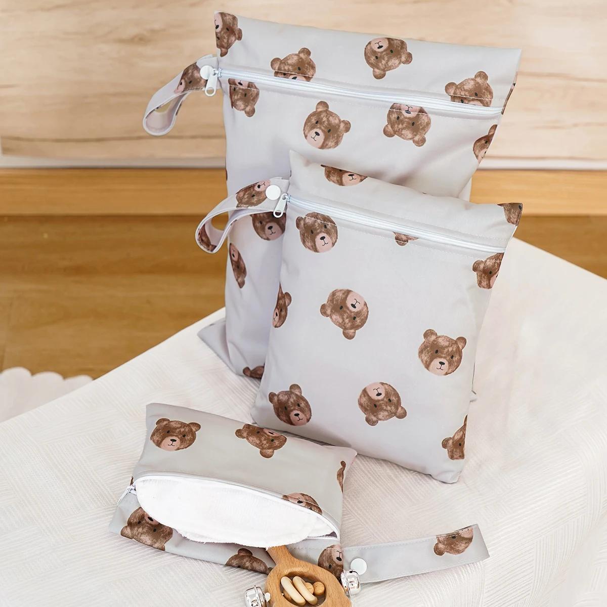 Elinfant 3 pièces sac sec et humide Portable pour maillots de bain, sacs à couches imperméables pour