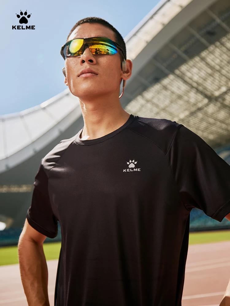 T-shirt course Kelme homme col rond respirant fitness entraînement vêtements séchage rapide