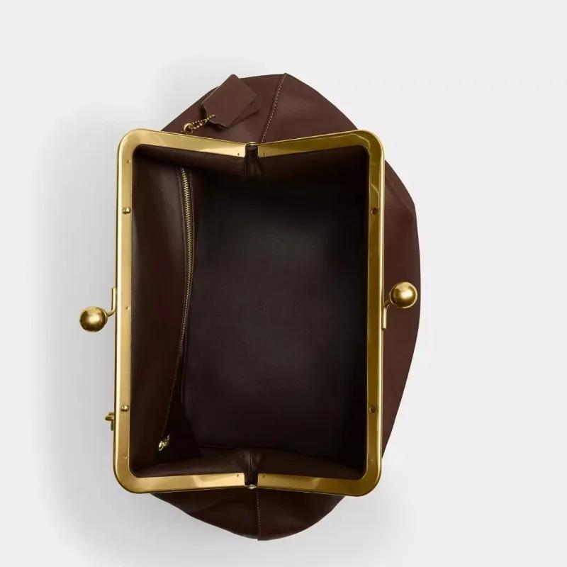 Grands sacs à main à clip pour femmes, marques célèbres, styles de podium, cadre à fermoir à pressio