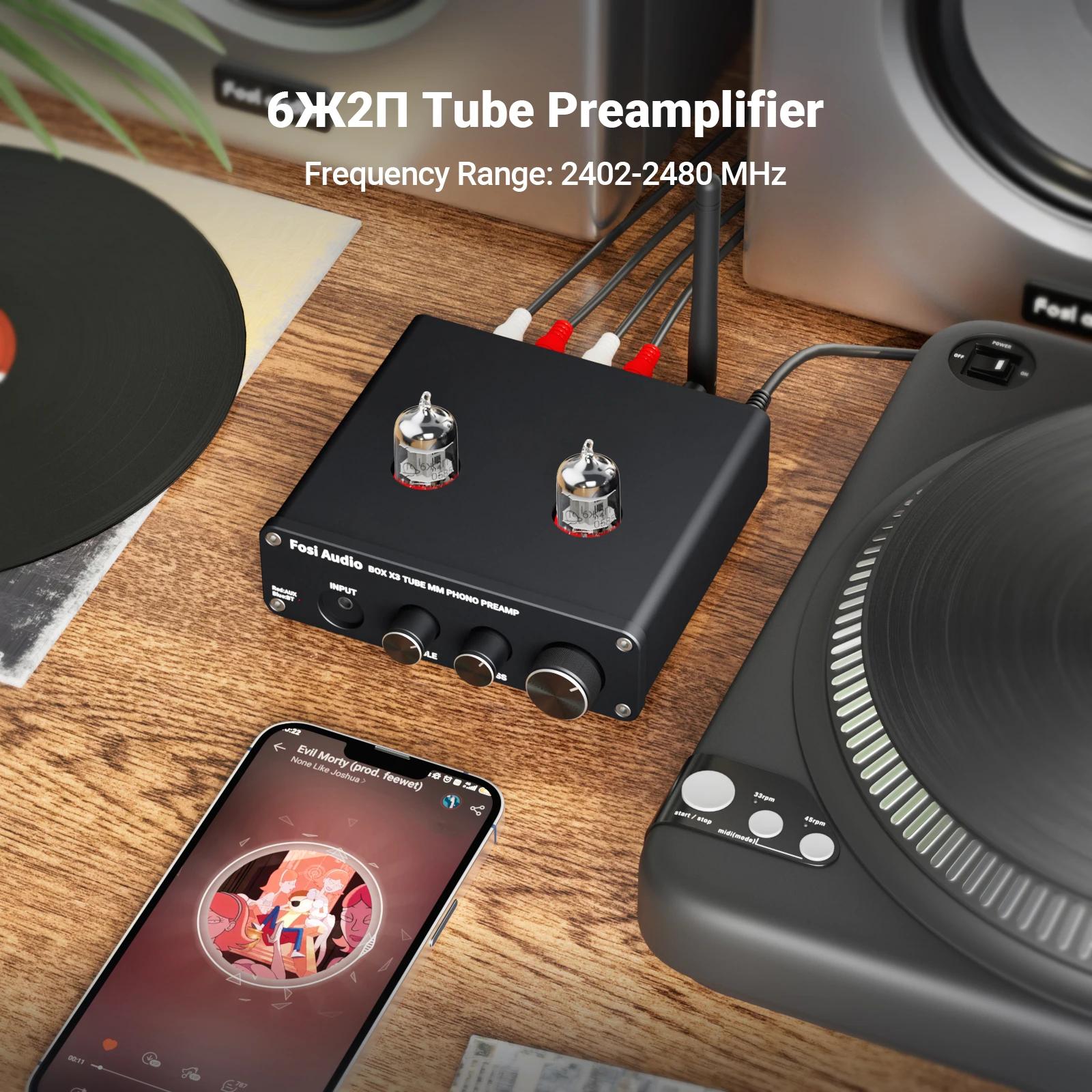 Préampli Phono Audio Bluetooth Fosi pour préamplificateur phonographe à platine avec amplificateur à