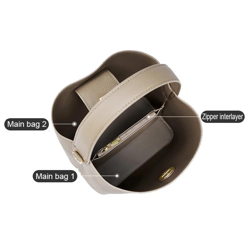Sac à main en cuir véritable pour femmes, sacoche pour les déplacements, panier à légumes, sac à ban