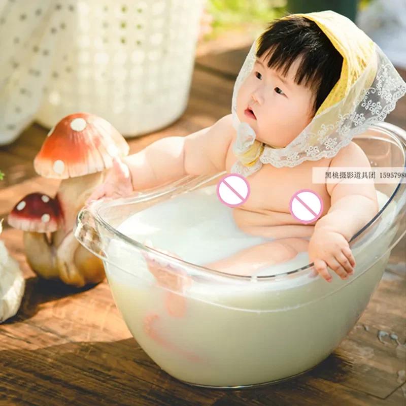 Accessoires de photographie pour nouveau-nés, baignoire à lait en acrylique pour bébé, douche de tre