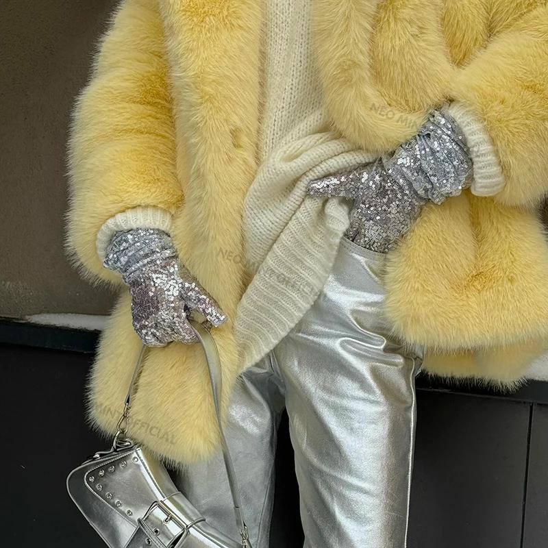 Neo Mint femmes hiver 2024 haute qualité luxe fausse fourrure manteau épaissir chaud pardessus vêtem