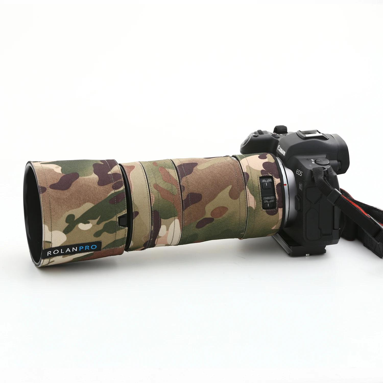 ROLANPRO manteau d'objectif étanche pour Canon RF 100-400mm F5.6-8 IS USM Camouflage housse de pluie