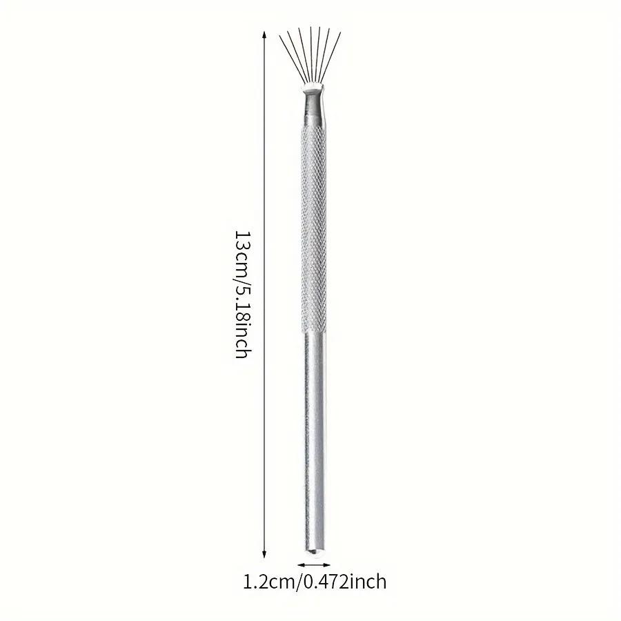 Professionnel 7 broches rayure Nail Art Liner brosse 3D pointe Ultra-mince ligne dessin stylo UV Gel
