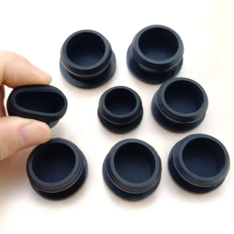 Bouchon conique noir en caoutchouc de Silicone à clipser, Type T, bouchons d'extrémité obturateurs,