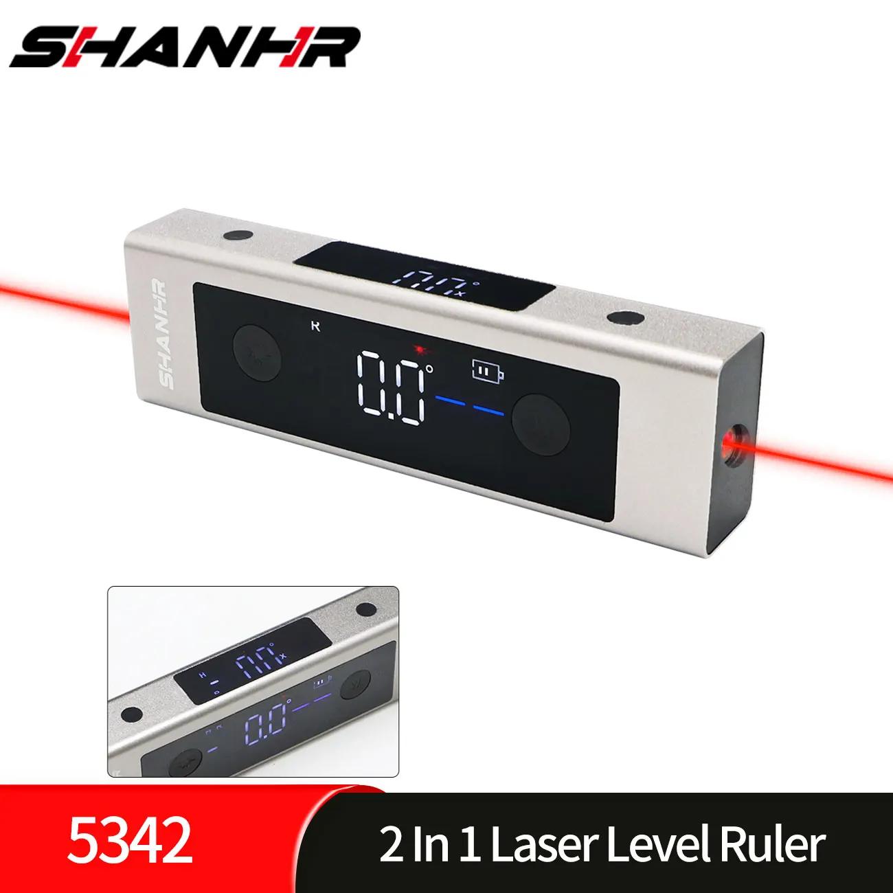 Niveau laser 2 en 1 SHANHR, règle de niveau laser de type C, règle d'angle à double laser, rapporteu