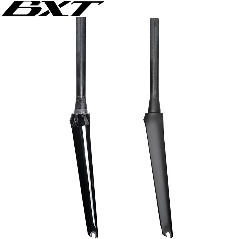 Fourche de vélo de route entièrement en carbone BXT, fourche de frein 700C V, QR 100x9mm, tube coniq