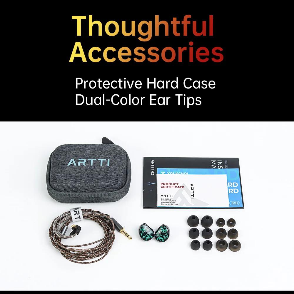 ARTTI R2 écouteurs intra-auriculaires HiFi 10mm diaphragme en béryllium bobine dynamique filaire IEM