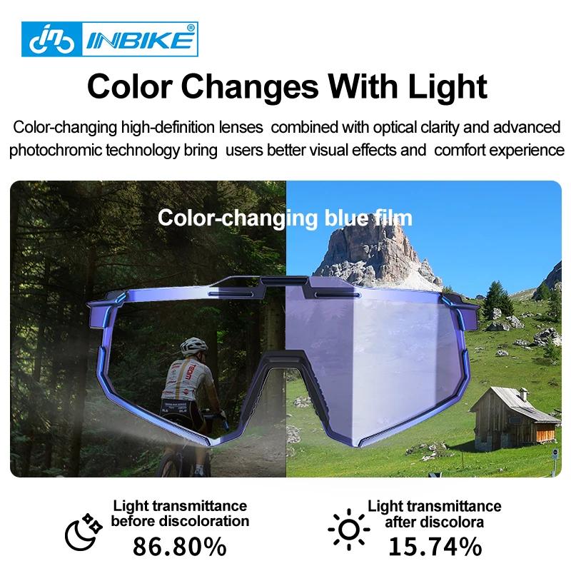INBIKE-Lunettes de soleil de cyclisme photochromiques pour hommes, lunettes de vélo de route profess