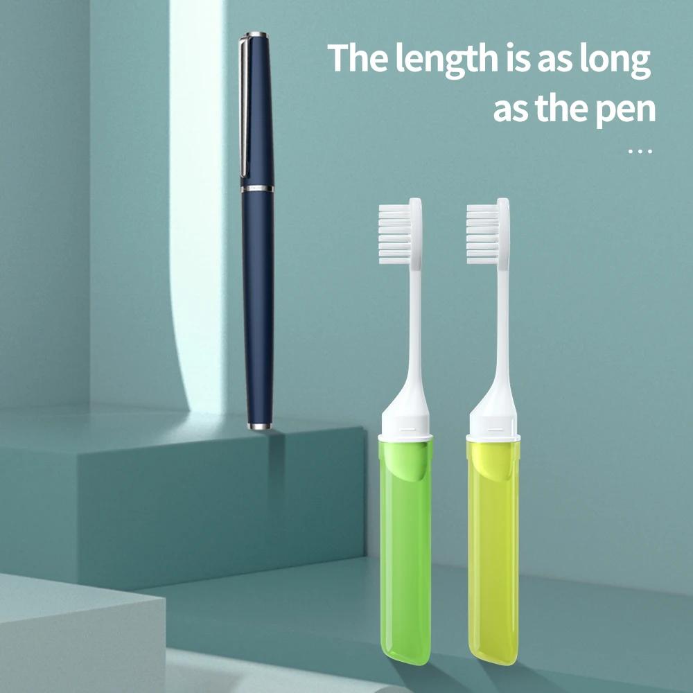 Brosse à dents de voyage pour adultes, petite brosse à dents pliante Portable de Camping en plein ai