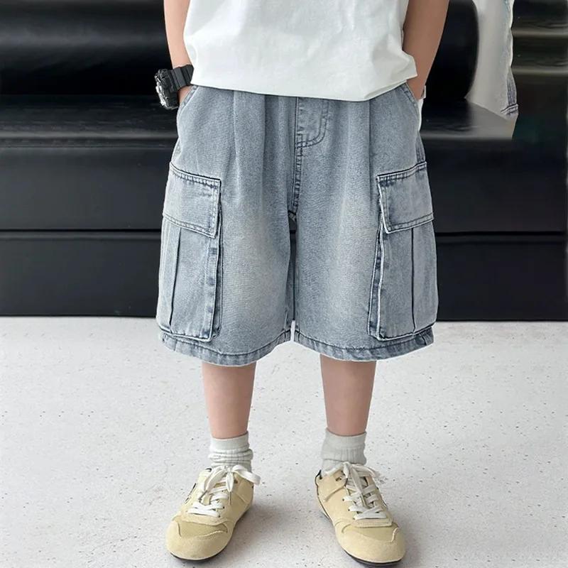 Short en jean pour garçons 2026, 1 pièce, style coréen, décontracté, polyvalent, pour l'été, pantalo