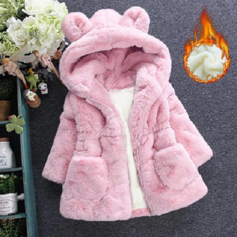 Vêtements d'hiver pour bébés filles, manteau en fausse fourrure, veste polaire, combinaison de neige
