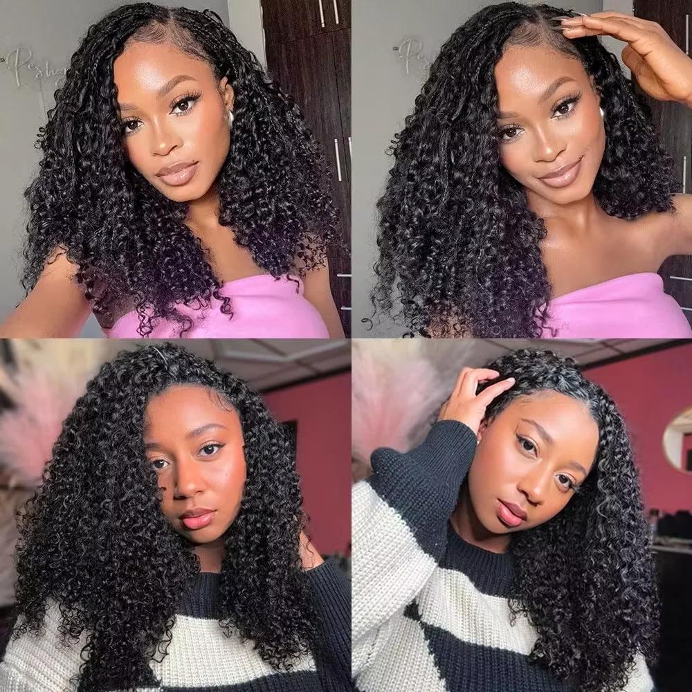 Lot de 5 tresses au crochet bouclées birmanes sans nœuds, pré-séparées, effet plume, légères, réutil