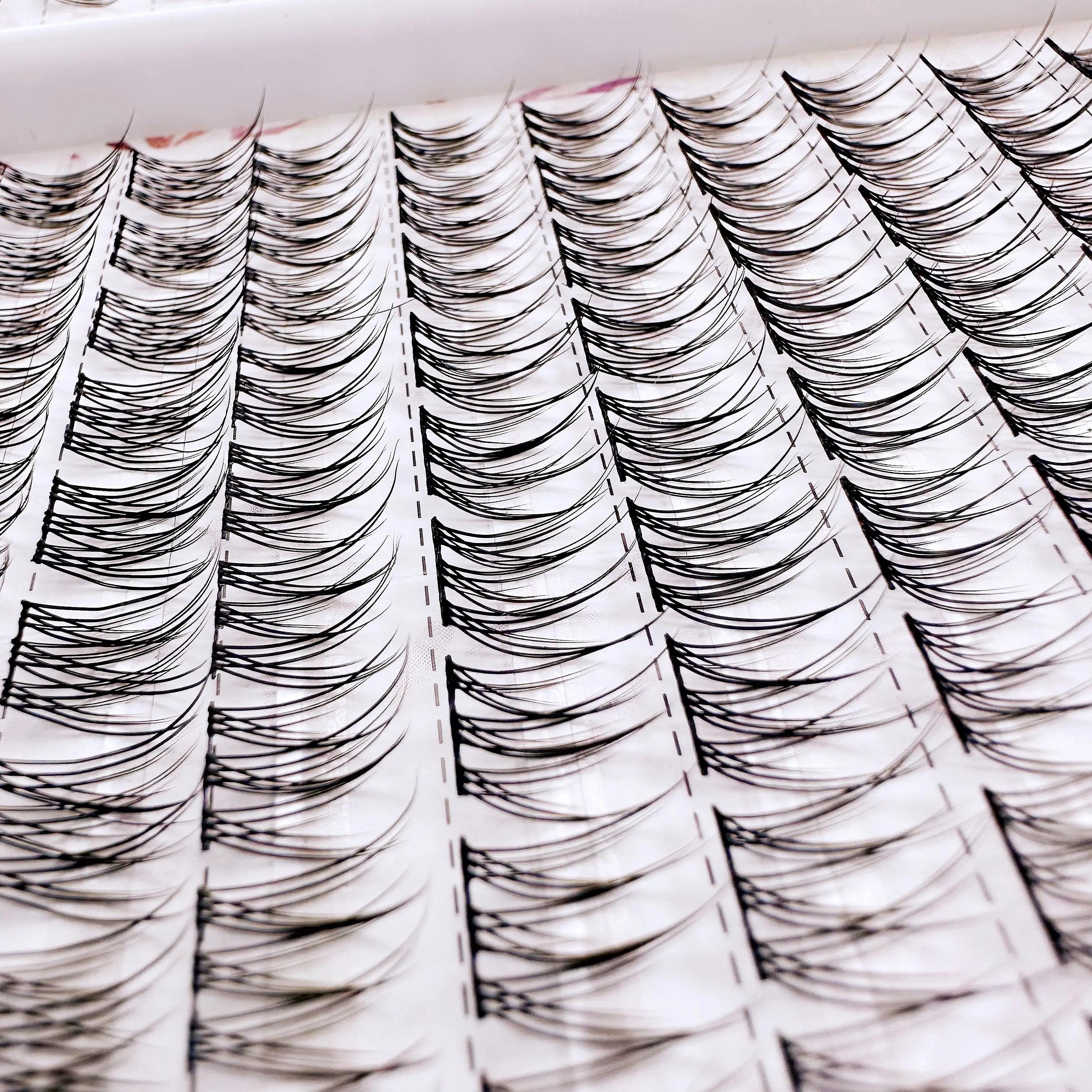 Cils individuels en queue de poisson doux et légers 384 - Réutilisables, courbure D, 10-12 mm - Parf