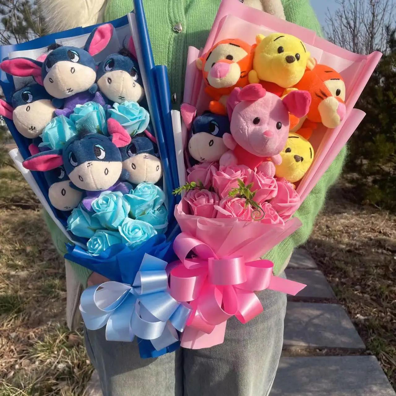 Dessin animé Winnie la piscine Bourriquet Bouquet boîte-cadeau animaux en peluche Bouquet de fleurs