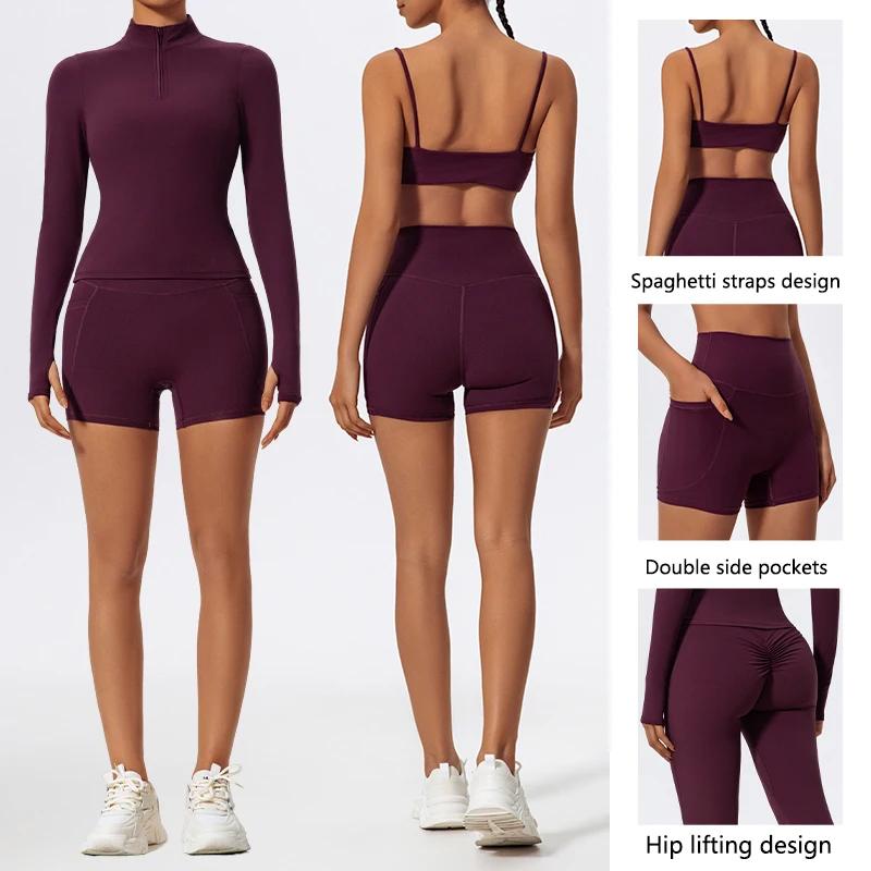 Ensemble de sport Hearuisavy pour femme, tenue d'entraînement d'été à manches longues, ensemble de s