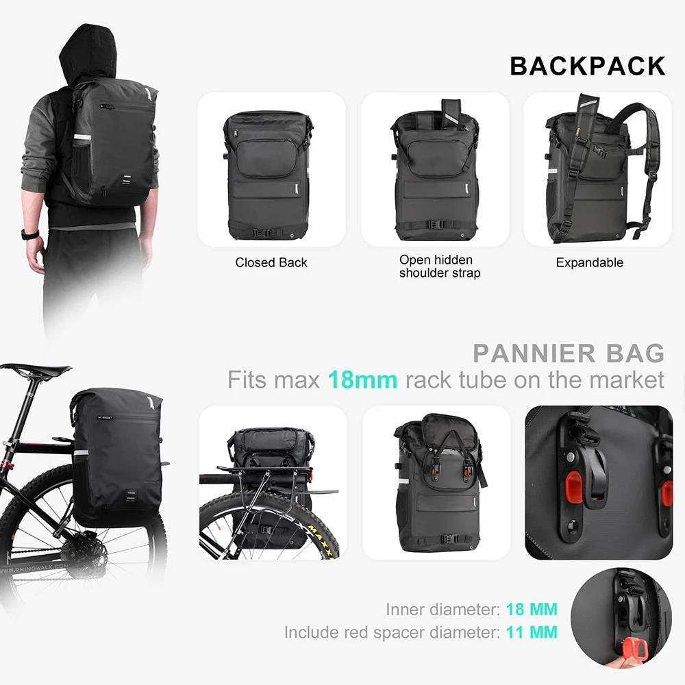 Bal inowalk-Sac à dos de vélo étanche, sac de vélo portable, sac de vélo arrière, sac de coffre VTT,