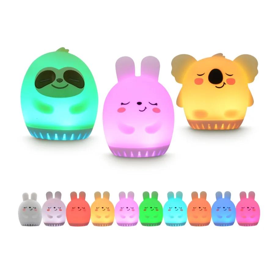Mini lapin mignon, Machine à bruit blanc, veilleuse LED, 20 sons, musique pour bébé, aide au sommeil