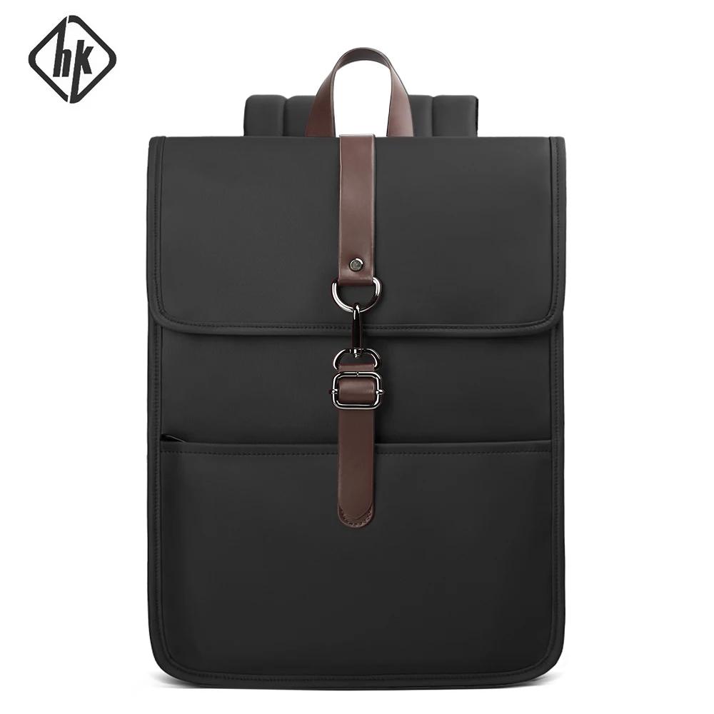 HK classique affaires sac à dos pour hommes décontracté 15.6 pouces pochette d'ordinateur avec USB é