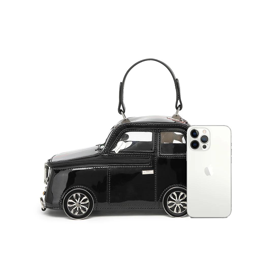 Sac à main en forme de voiture pour femmes, joli sac de personnalité créatif 3D, fourre-tout à la mo