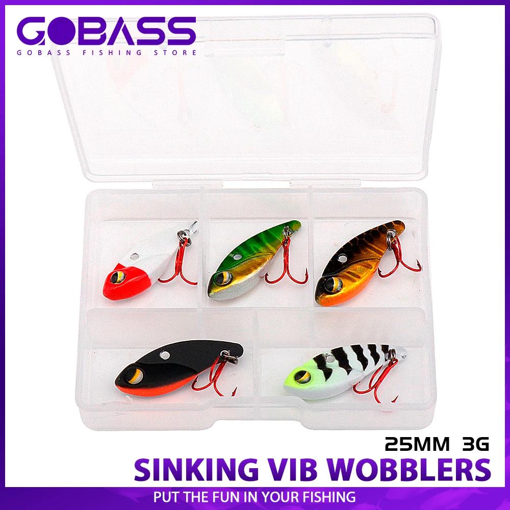 GOBASS 5 pièces Mini métal VIB lame gabarit leurre de pêche 25mm 3g coulant Vibration appâts artific