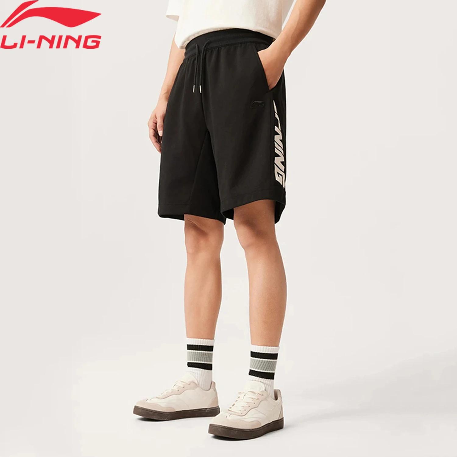 Li-Ning Short de sport pour hommes AT DRY FREEZE Coupe ample 54% coton 46% polyester Confortable LiN