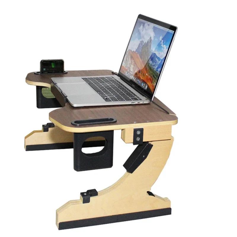 Support multifonctionnel en bois pour paresseux, support réglable à 360 ° pour ordinateur Portable,