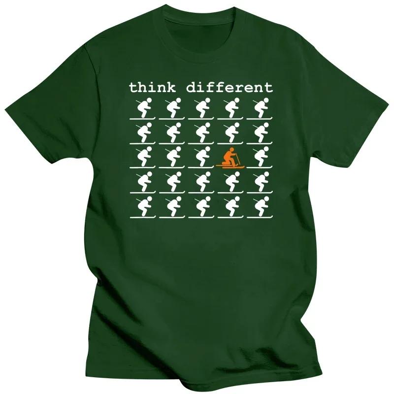T-shirt de ski unisexe à manches courtes, Think Different, Telemark Ski, Free your Heel, Top Quality