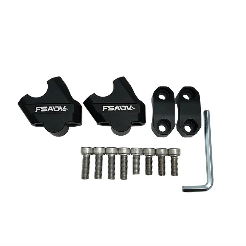 Pince de poignée de montage de barre de montage de guidon de 22mm, argent noir pour moto SUZUKI DL65