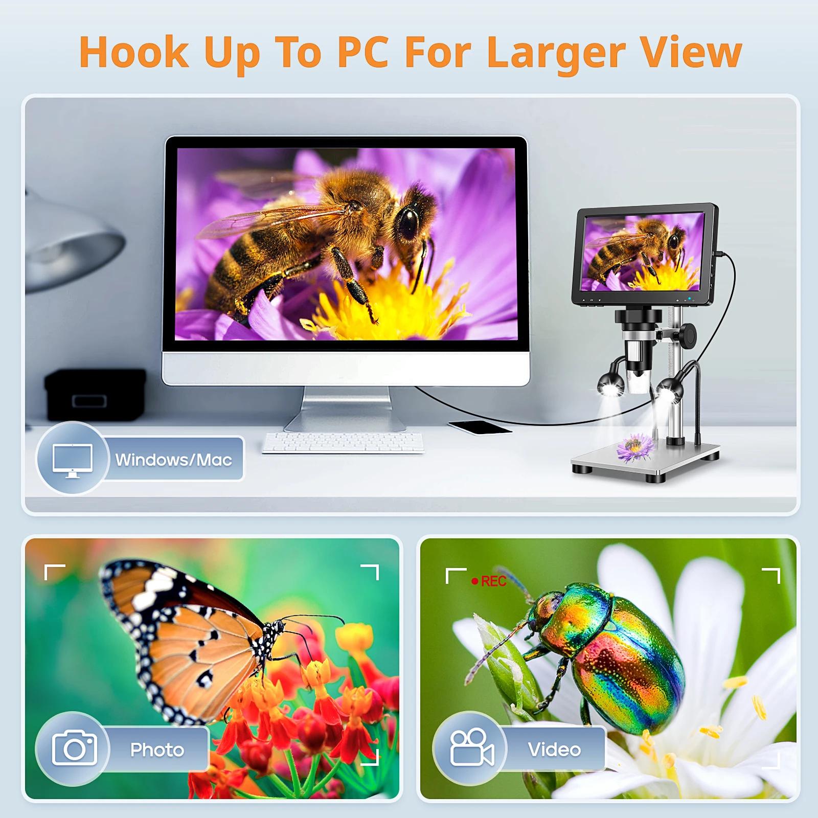 Hayve 7 ''Microscope numérique 1200X Zoom 12MP HD Microscopes électroniques caméra loupe pour souder