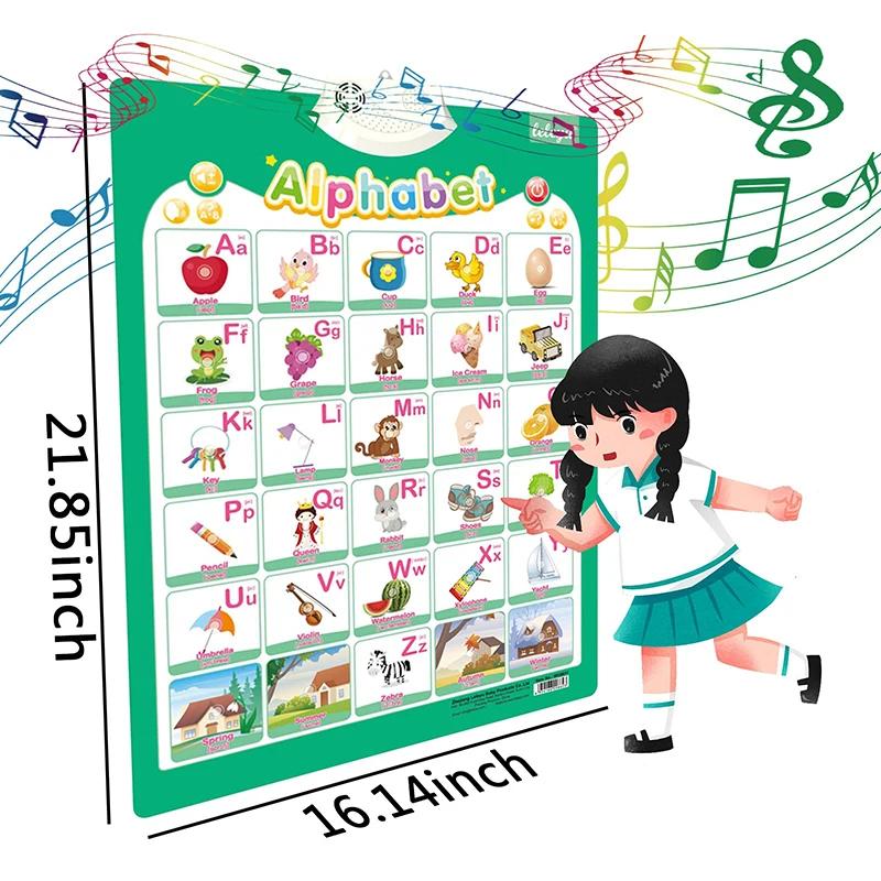 Affiche parlante anglaise, chiffres de l'alphabet, Fruits, animaux, tableau mural électronique inter