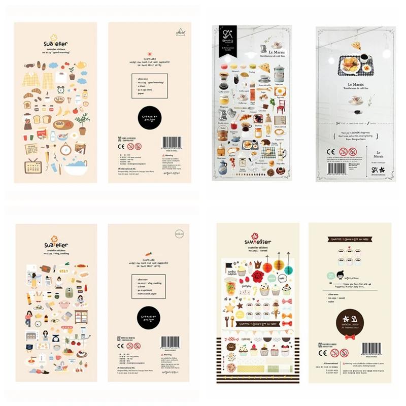 Autocollants esthétiques Suatelier Foods pour scrapbooking, journaux créatifs, décorations coréennes