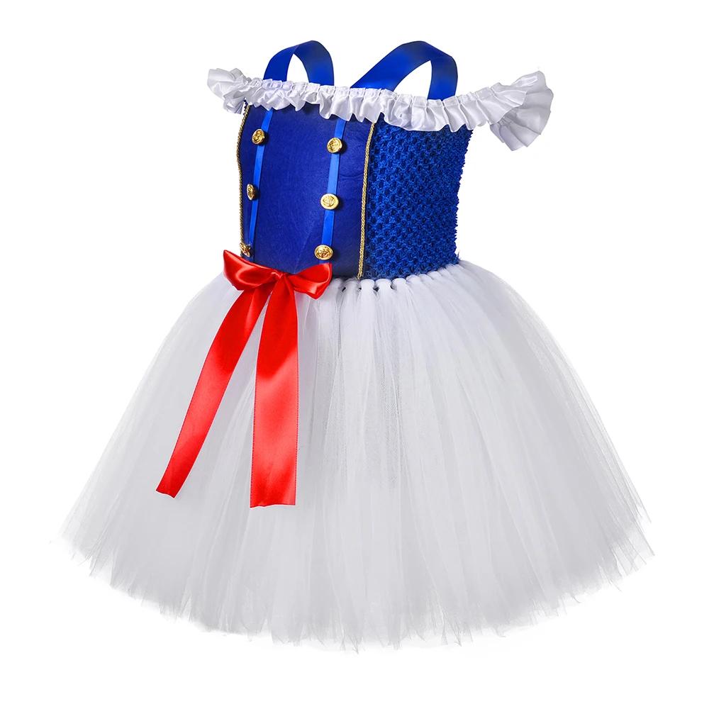 Costume de marin d'officier de capitaine de la marine pour filles, robe de princesse Tutu en Tulle b