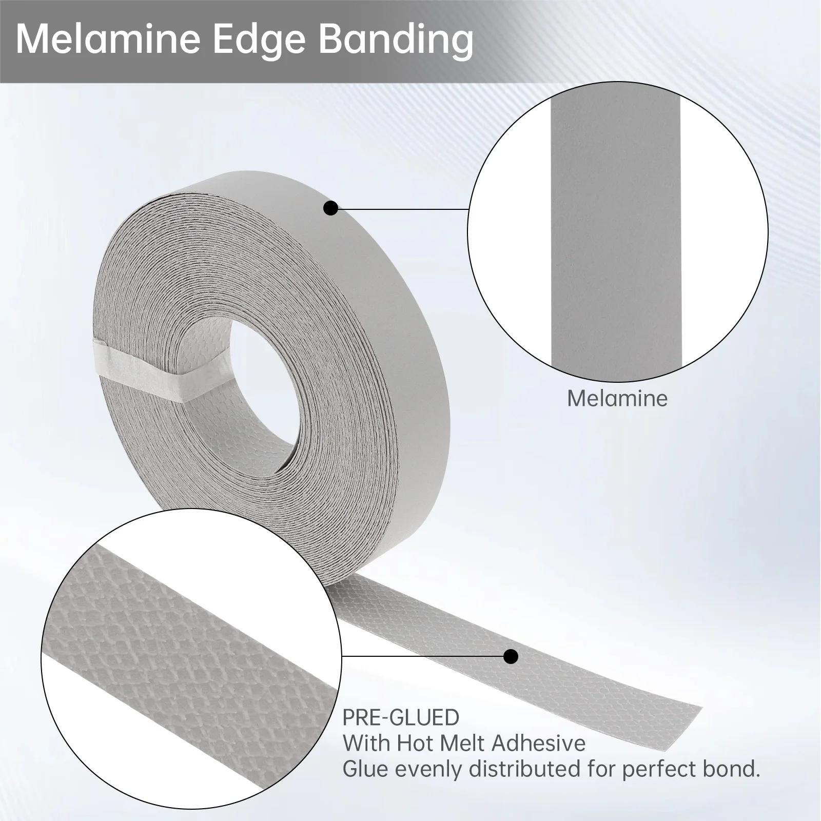 Bande de chant en mélamine adhésive thermofusible grise de 15m pour table/armoire/meubles en contrep