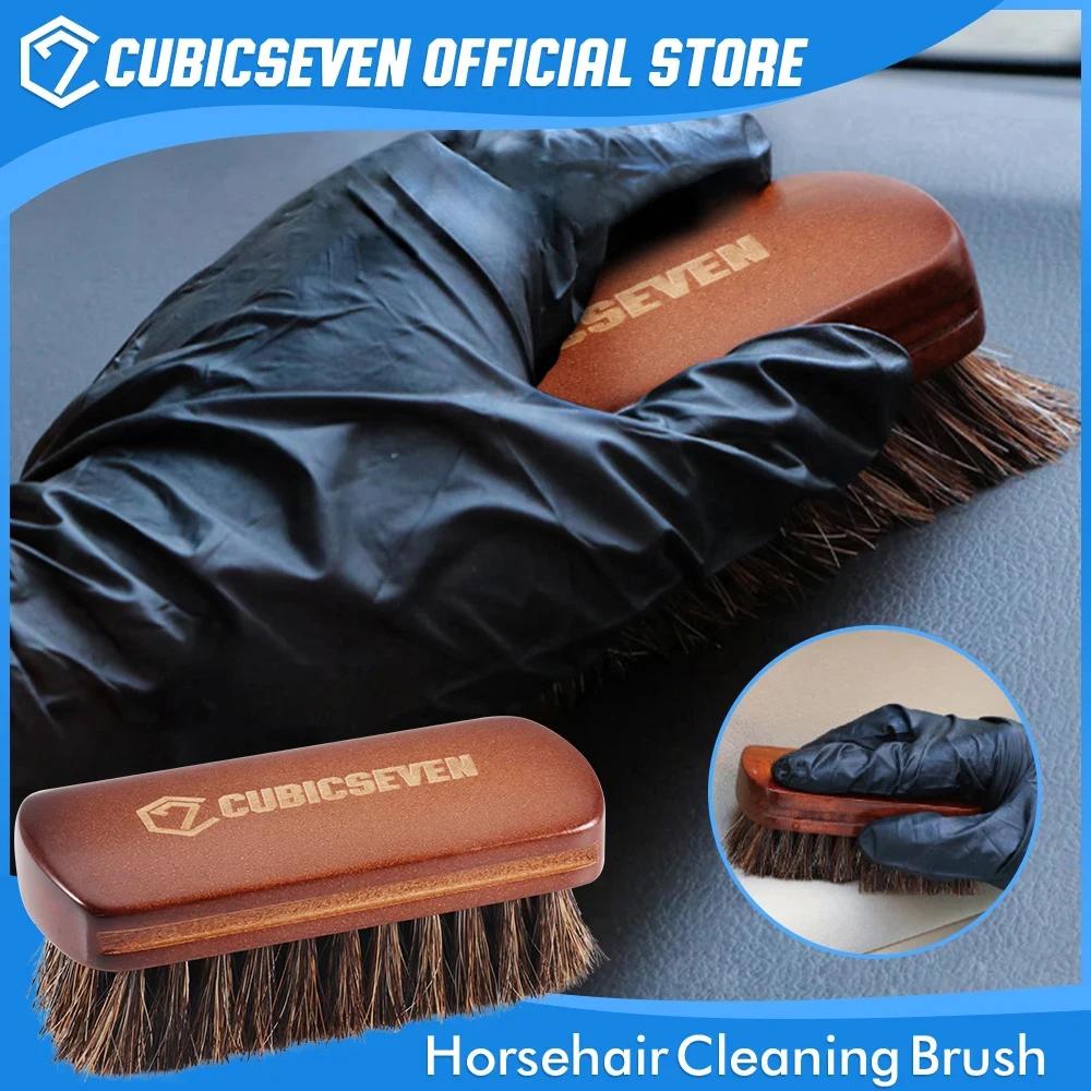 Cubicseven-Brosse à chaussures en crin de cheval, brosse à livres en cuir poli naturel, conception c