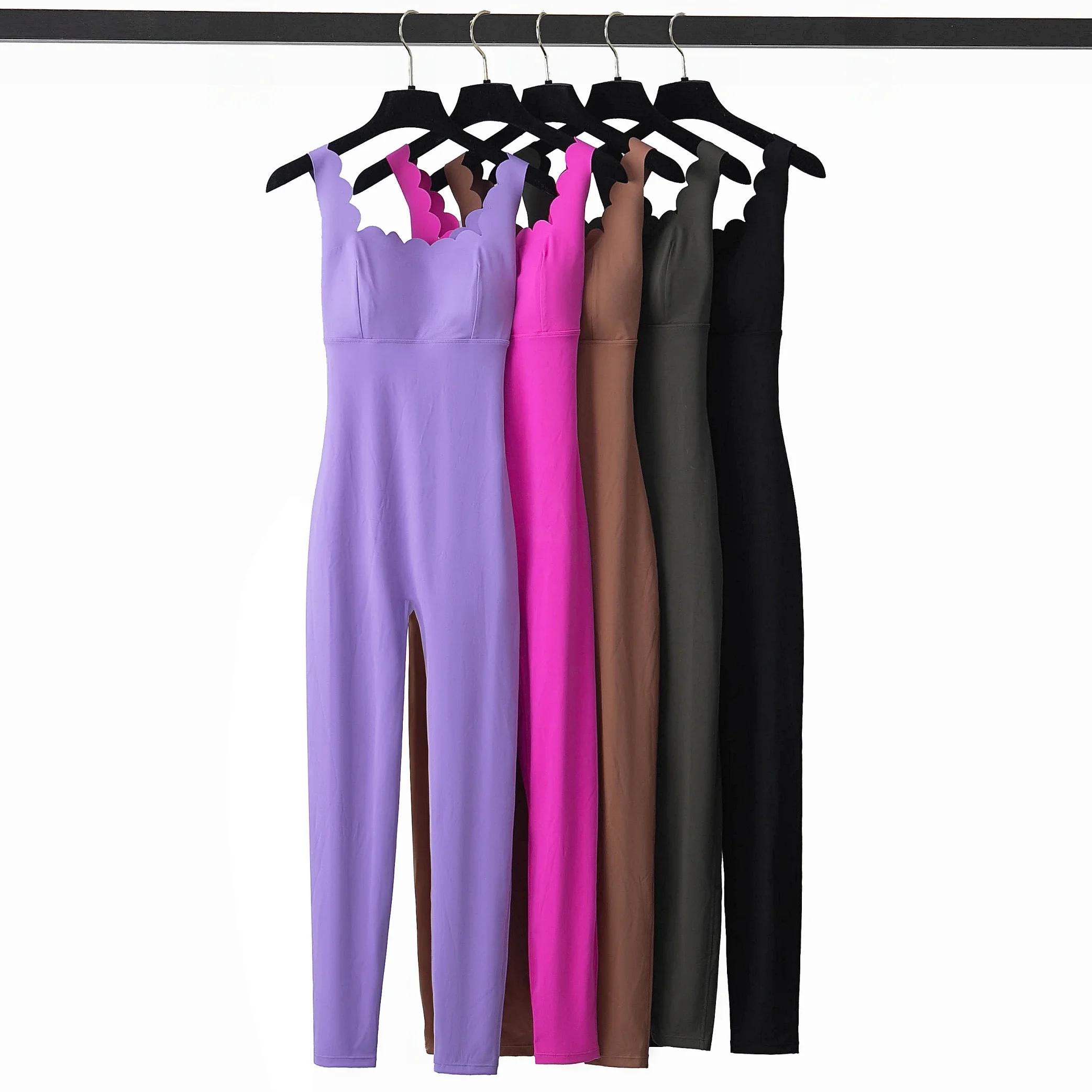 Combinaison de yoga une pièce pour femme, vêtements d'entraînement moulants, moulant, respirant, sup