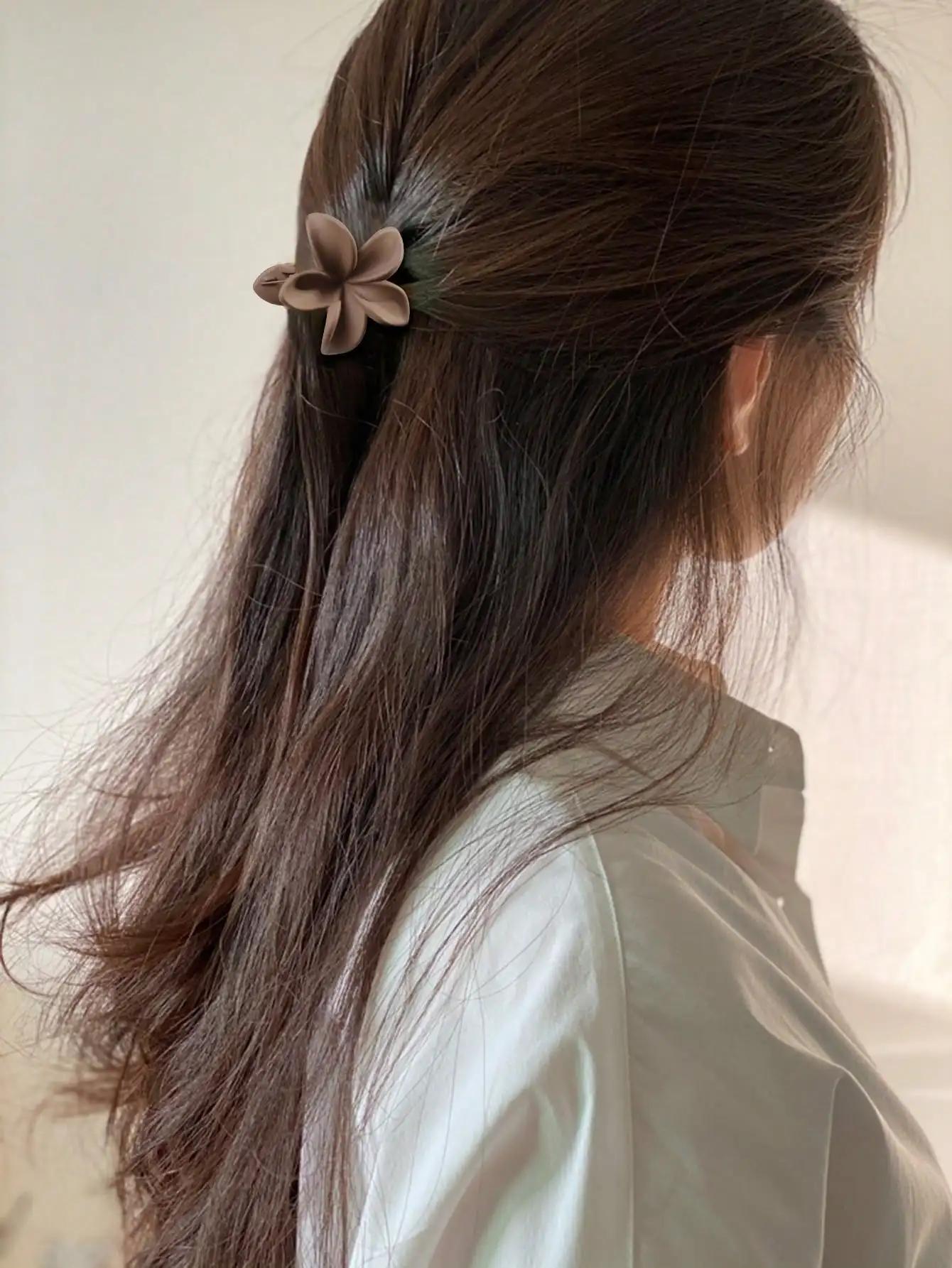Pinces à cheveux multicolores à fleurs pour femmes et filles, 4 pièces, antidérapantes, mignonnes, a