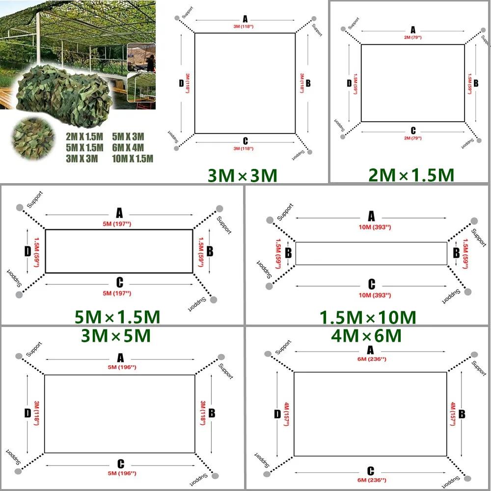 Filets de Camouflage de chasse 3M x 5M/4M x 6M, filet de Camouflage d'entraînement en forêt, couvert
