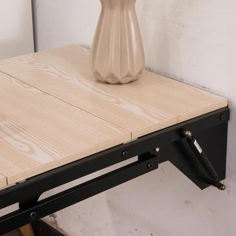 Table pliante murale, étagère de rangement flottante, goutte de cuir chevelu, table à manger, petit