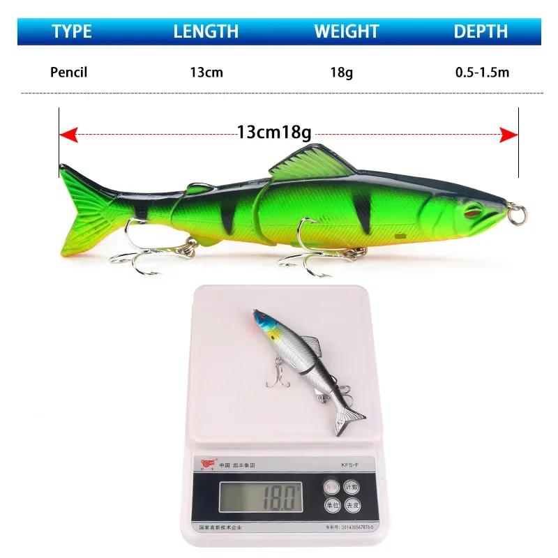 1 Pc appât commun nageur Wobbler leurre de pêche 13 cm 18g appât dur artificiel vairon manivelle pou