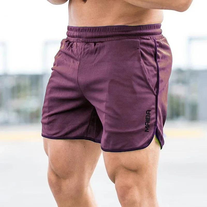 Short de sport respirant pour hommes, pantalon court de course, de Fitness, à séchage rapide, Slim,