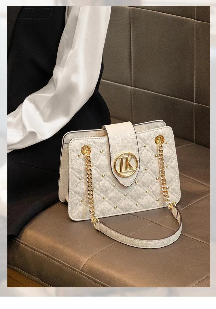 Sac à bandoulière, sac pour femme, nouveau sac à chaîne en losanges tendance 2026, sac fourre-tout b