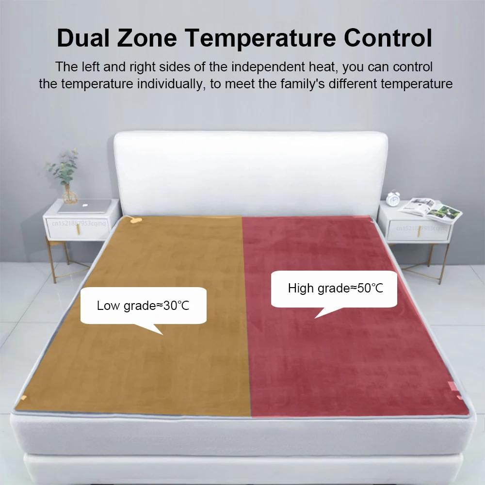 Couverture chauffante électrique avec thermostat automatique, matelas de lit, chauffe-corps double,