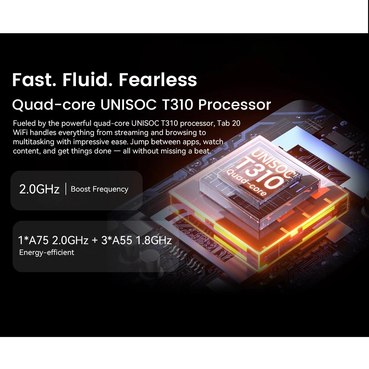 Tablette Blackview Tab 20 WIFI 10,1'' HD+ IPS Display Widevine L1 4 Go 64 Go Unisoc T310 Android 15