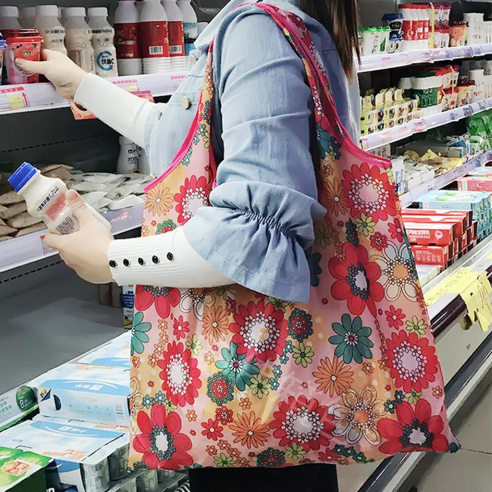 Grand sac de courses réutilisable, sac écologique, paquet d'épicerie, sacs de rangement de jouets de