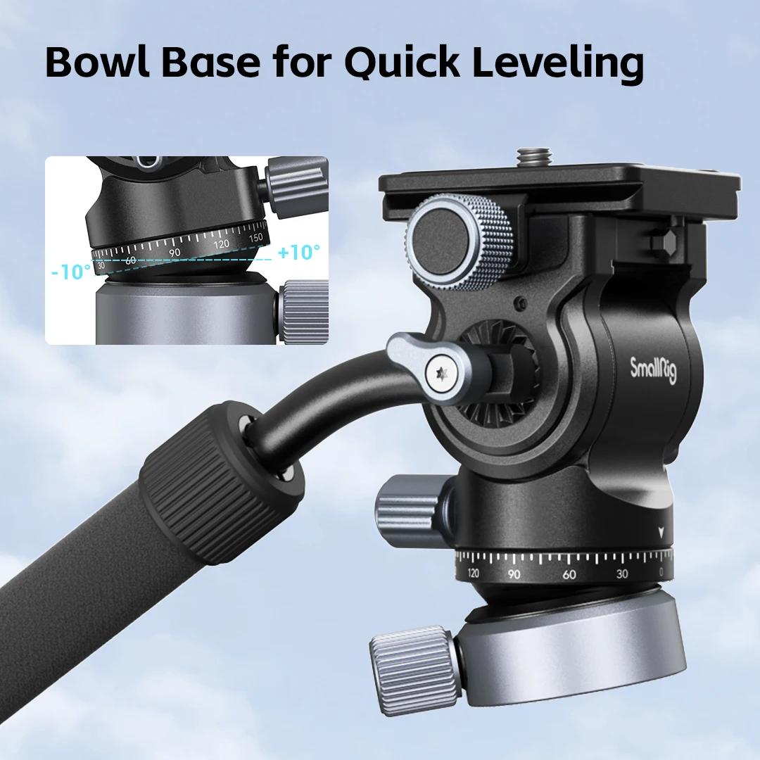 SmallRig – trépied tête vidéo fluide avec Base de nivellement, plaque à dégagement rapide CH20 pour